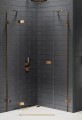 New Trendy Avexa Copper Brushed kabina prysznicowa pięciokątna 80x80x200 cm, szkło czyste 6mm, profil miedź (copper brushed), Active Shield, wersja lewa EXK-3818