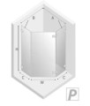 New Trendy Avexa Copper Brushed kabina prysznicowa pięciokątna 80x80x200 cm, szkło czyste 6mm, profil miedź (copper brushed), Active Shield, wersja prawa EXK-3819