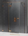 New Trendy Avexa Copper Brushed kabina prysznicowa przyścienna  80x70x200 cm, szkło czyste 6mm, profil miedź (copper brushed), Active Shield, wersja lewa  EXK-3690