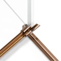 New Trendy Avexa Copper Brushed kabina prysznicowa przyścienna 100x80x200 cm, szkło czyste 6mm, profil miedź (copper brushed), Active Shield, wersja prawa EXK-3733