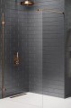 New Trendy Avexa Copper Brushed kabina prysznicowa walk-in 100x200 cm, szkło czyste 8mm, profil miedź (copper brushed), Active Shield, EXK-3765