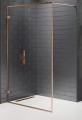 New Trendy Avexa Copper Brushed kabina prysznicowa walk-in 70x200 cm, szkło czyste 6mm, profil miedź (copper brushed), Active Shield, EXK-3796