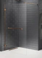 New Trendy Avexa Copper Brushed kabina prysznicowa walk-in z relingiem 160x200  cm, szkło czyste 8mm, profil miedź (copper brushed), Active Shield, EXK-3793