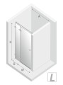 New Trendy Avexa Gunmetal Brushed drzwi wnękowe 120x200 cm wersja lewa ,szkło czyste 6mm, profil stal szczotkowana Active Shield, EXK-3252 rysunek techniczny