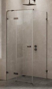New Trendy Avexa Gunmetal Brushed  kabina prysznicowa 80x70x200 cm, szkło czyste 6mm, wersja lewa, profil stal szczotkowana , Active Shield, EXK-3318