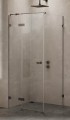 New Trendy Avexa Gunmetal Brushed kabina prysznicowa 100x80x200 cm, szkło czyste 6mm, wersja lewa, profil stal szczotkowana , Active Shield, EXK-3331