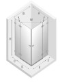 New Trendy Avexa Gunmetal Brushed  kabina prysznicowa 80x120x200 cm, szkło czyste 6mm, drzwi podwójne, profil stal szczotkowana, Active Shield, EXK-3382 rysunek techniczny