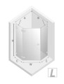 New Trendy Avexa Gunmetal Brushed  kabina prysznicowa pięciokątna 80x80x200 cm, szkło czyste 6mm, wersja lewa, profil stal szczotkowana, Active Shield, EXK-3829 rysunek techniczny