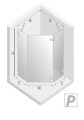 New Trendy Avexa Gunmetal Brushed  kabina prysznicowa pięciokątna 80x80x200 cm, szkło czyste 6mm, wersja prawa, profil stal szczotkowana, Active Shield, EXK-3830 rysunek techniczny