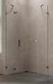 New Trendy Avexa Gunmetal Brushed  kabina prysznicowa pięciokątna 90x90x200 cm, szkło czyste 6mm, wersja lewa, profil stal szczotkowana, Active Shield, EXK-3831
