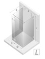 New Trendy Avexa Gunmetal Brushed  kabina prysznicowa przyścienna 90x70x200 cm, szkło czyste 6mm, wersja lewa, profil stal szczotkowana, Active Shield, EXK-3409 rysunek techniczny