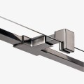 New Trendy Avexa Gunmetal Brushed  kabina prysznicowa przyścienna 90x110x200 cm, szkło czyste 6mm, wersja lewa, profil stal szczotkowana, Active Shield, EXK-3413