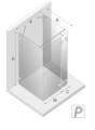 New Trendy Avexa Gunmetal Brushed  kabina prysznicowa przyścienna 90x120x200 cm, szkło czyste 6mm, wersja prawa, profil stal szczotkowana, Active Shield, EXK-3444 rysunek techniczny