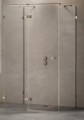 New Trendy Avexa Gunmetal Brushed  kabina prysznicowa przyścienna 110x110x200 cm, szkło czyste 6mm, wersja prawa, profil stal szczotkowana, Active Shield, EXK-3455