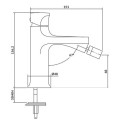 Cersanit Inverto bateria bidetowa stojąca, kolor chrom S951-318 rysunek techniczny