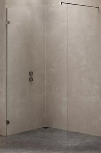 New Trendy Avexa Gunmetal Brushed kabina prysznicowa walk-in 120x200 cm, szkło czyste 8mm, profil stal szczotkowana (gunmetal brushed), Active Shield, EXK-3480
