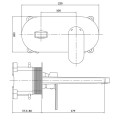 Cersanit Crea bateria umywalkowa podtynkowa, kolor chrom S951-330 rysunek techniczny