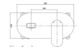 Cersanit Crea bateria umywalkowa podtynkowa, kolor chrom S951-330 rysunek techniczny
