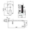 Cersanit Crea zestaw natryskowy podtynkowy, kolor chrom S952-008 rysunek techniczny