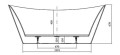 Cersanit Inverto wanna wolnostojąca owalna 170x80 cm, kolor biały S301-339 rysunek techniczny