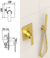 Kohlman Experience Brushed Gold zestaw prysznicowy podtynkowy z deszczownicą 25 cm kolor złoty szczotkowany QW210EGDBR25EGDB.png