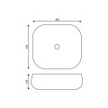 Corsan umywalka nablatowa owalna 45 cm, kolor biały 649933  rysunek techniczny