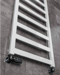 Aquaform Ryoko grzejnik łazienkowy 127x54, podłączenie dolne, 497W kolor biały GRŁ-G/R-1270X540-BI