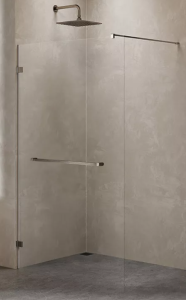 New Trendy Avexa Gunmetal Brushed kabina prysznicowa walk-in 140x200 cm, szkło czyste 8mm, profil stal szczotkowana (gunmetal brushed), Active Shield, EXK-3504 (EXK-7129)