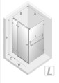 New Trendy Avexa Gunmetal Brushed kabina prysznicowa z relingiem 110x120x200 cm, wersja lewa, szkło czyste 6mm, profil stal szczotkowana (gunmetal brushed), Active Shield, EXK-3281  rysunek techniczny
