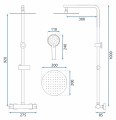 Rea Bliss zestaw natryskowy natynkowy termostatyczny, kolor chrom REA-P8805 rysunek techniczny