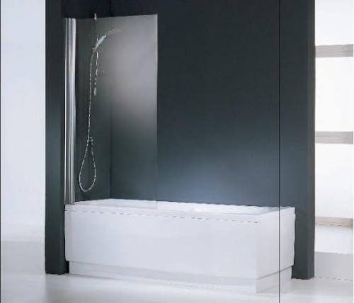 Parawan nawannowy Aurora 1 80x150 cm, 1-częściowy, szkło przeźroczyste, profil srebrny w Topsanit.pl