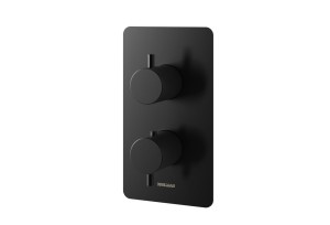Kohlman Axel Black bateria wannowa termostatyczna, trójdrożna, kolor czarny mat QW433AB