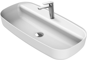 Cerastyle Aqua umywalka nablatowa 80x40cm z otworem na baterię, kolor biały 077300-u