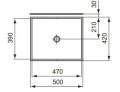 Ideal Standard Strada umywalka nablatowa 50x42 cm K077601 rysunek techniczny