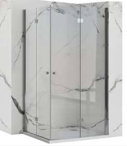 Rea Fold kabina prysznicowa modułowa z drzwiami składanymi 70x90cm, szkło przejrzyste profile chrom KPL.REA-K7444xREA-K7442