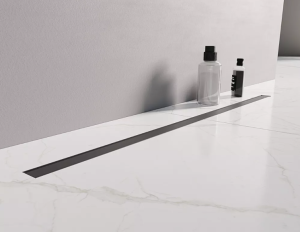 New Trendy Visio Slim Black odpływ liniowy 90 cm niski ruszt czarny mat OL-0079