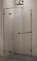 New Trendy Avexa Gunmetal Brushed kabina prysznicowa z relingiem, 80x90x200 cm, wersja prawa, szkło czyste 6mm, profil stal szczotkowana (gunmetal brushed), Active Shield, EXK-3290