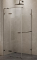 New Trendy Avexa Gunmetal Brushed kabina prysznicowa z relingiem, 80x100x200 cm, wersja prawa, szkło czyste 6mm, profil stal szczotkowana (gunmetal brushed), Active Shield, EXK-3291