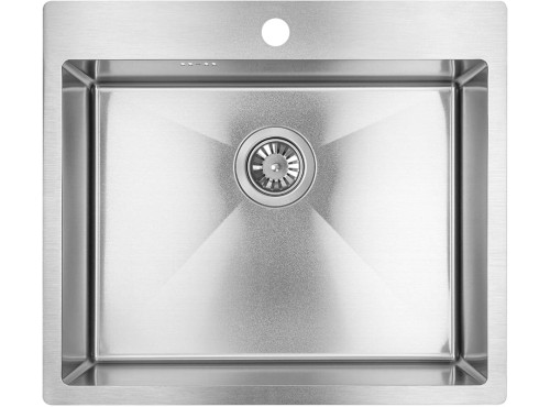 Laveo Marmara zlewozmywak stalowy 1-komorowy 51x59 cm, stal szczotkowana, SAM_010T