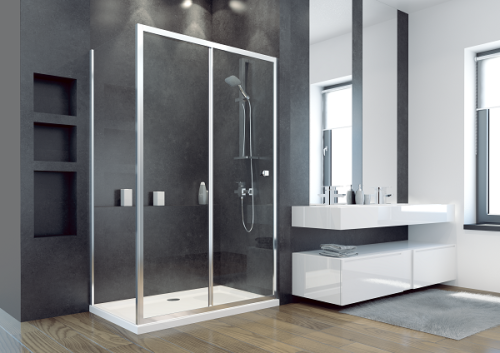 Besco DUO SLIDE panel boczny 90 x 195 cm szkło przejrzyste PDS-90