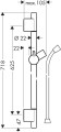Hansgrohe Unica S Puro, drążek prysznicowy 65 cm, z wężem, czarny mat, 28632670