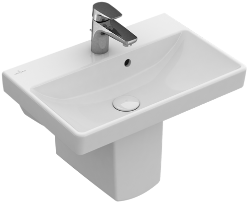 Umywalka wisząca Villeroy&Boch Avento 55x37 cm, z przelewem Weiss Alpin 4A005501

