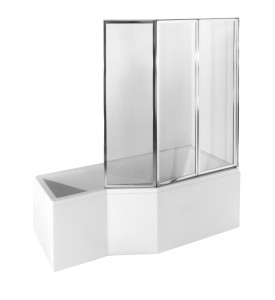 Besco AMBITION PREMIUM, Parawan trzyskrzydłowy nawannowy, kolor szkła przejrzysty, PAP-3S