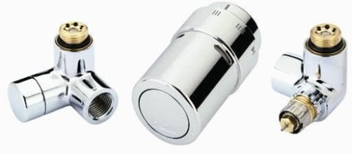 Zestaw termostatyczny Danfoss Xtra Collection zawory i głowica termostatyczna figura prawa, chrom 013G4003

