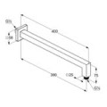 KLUDI A-QA Ramię natrysku DN 15, 400 mm-kwadrat, chrom 6654405-00