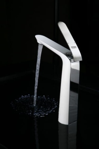 Wysoka bateria umywalkowa Art Platino EMI-BUW.050BC Emira bateria umywalkowa wysoka, kolor chrom/biały 

