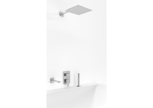 Kohlman Excelent  zestaw wannowo-prysznicowy z deszczownicą 25x25cm, kolor chrom QW211HQ25-007