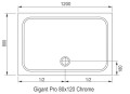 Brodzik prostokątny RAVAK GIGANT PRO CHROME 120x80x3 XA04G401010
