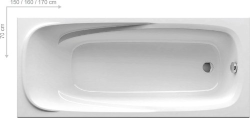 Ravak VANDA II wanna prostokątna 160x70 cm, CP11000000
