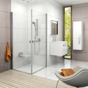 Ravak CHROME CRV1-90 Kabina prysznicowa narożna, kolor polerowane aluminium + transparent, dwuelementowa, wysokość 195 cm, 90 cm, 1QV70C01Z1